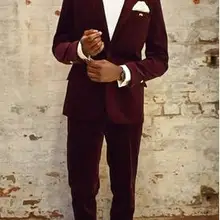 Новое поступление, изготовленный на заказ костюм лучшего человека, винно-красного цвета, последний дизайн пальто, брюки, мужской свадебный костюм, PromTuxedos, костюм для жениха(куртка+ штаны+ галстук