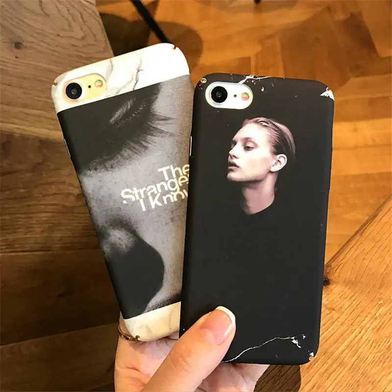 Black Minimalist Cool Wind For Iphone 66S 6P 78 78plus Marble Portrait Mobile Phone Shell All-Inclusive Shatter-Resistant Protec |
