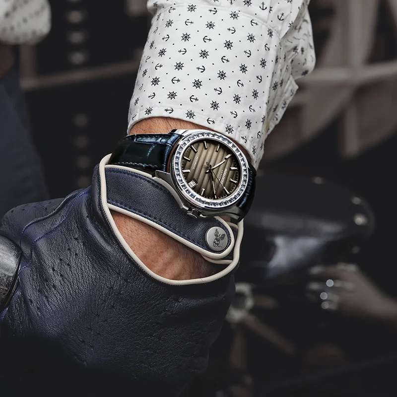 AGELOCER механические часы Для мужчин швейцарский бренд погружения 50 м Водонепроницаемый роскошные часы с драгоценными камнями 40 шт. Swarovski Crystal камень