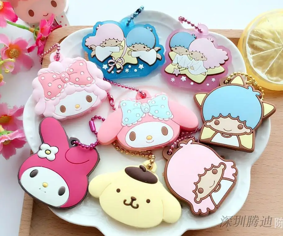 

Melody twin stars Stitch Sumikko gurashi PVC pendant ornament decoration unisex bags chain ring key cover met key chainsgifts