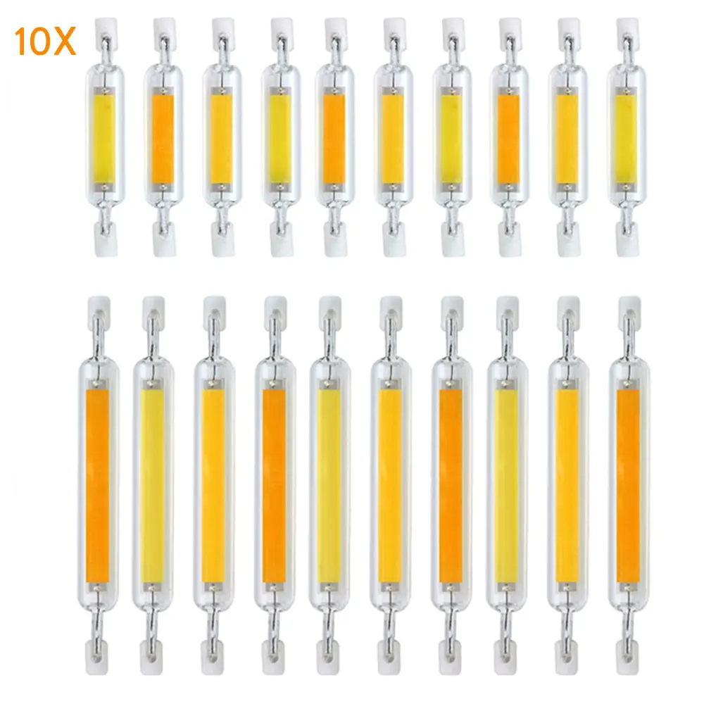 10 шт. СВЕТОДИОДНЫЙ R7S стеклянная трубка COB лампа 78 мм 8 Вт 118 мм 13 Вт 118 мм 20 Вт свет равный 60 Вт 120 Вт галогенная лампа AC 110 В 220 в 230 В
