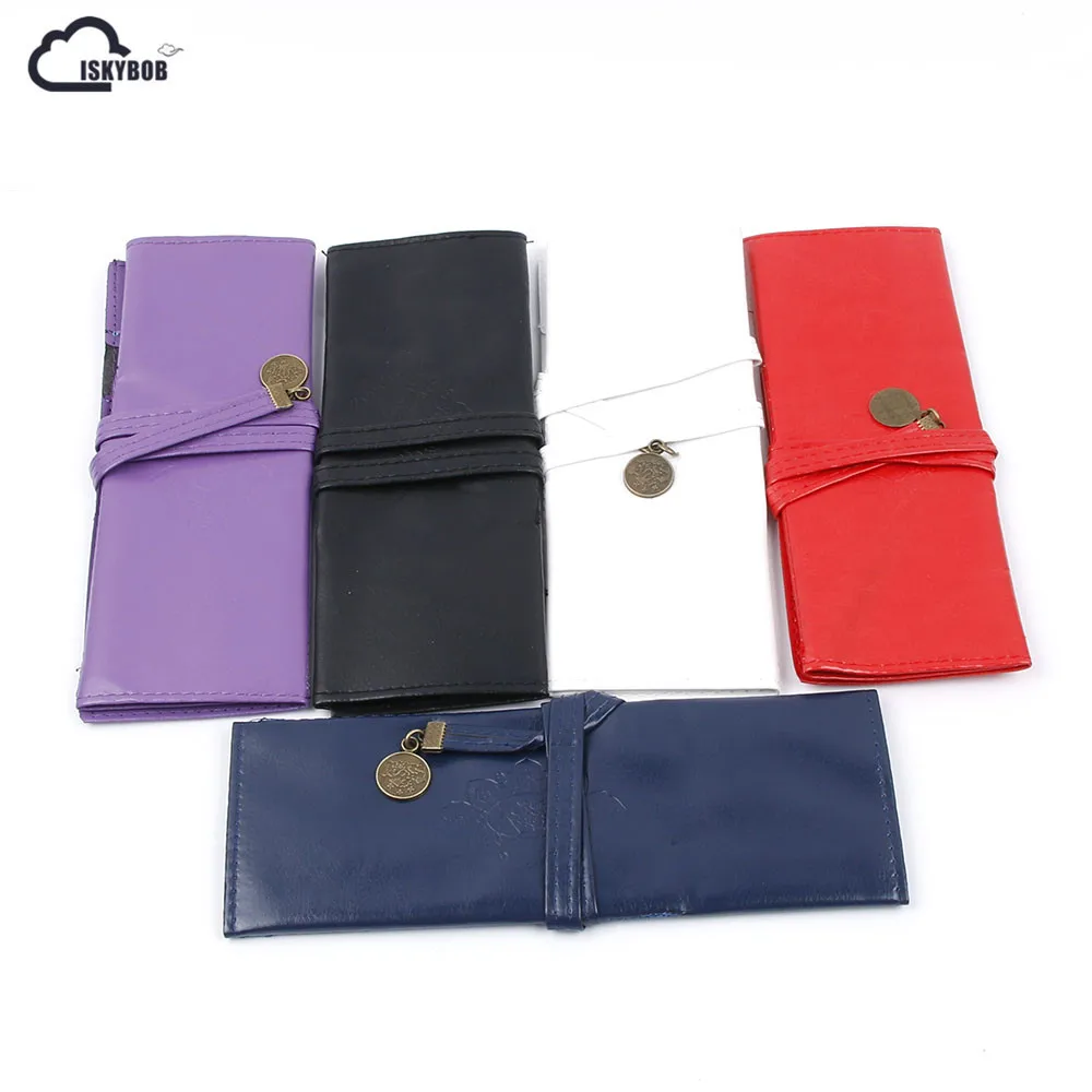 

2018 New Women Makeup Brushes Bag Vintage Cosmetic Bag Twilight Kit Pens PU Leather Travel Make Up Bag Toiletry Organizer Holder