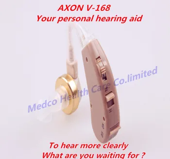 

Free shipping AXON V-168 BTE Hearing Aid Sound amplifier Medical hearing device voice amplifier andifono para sordos