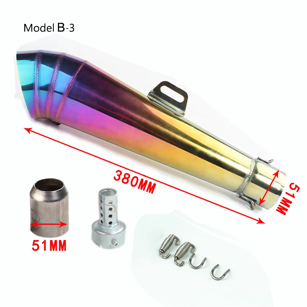 38-51 мм Универсальный мотоциклов GP глушитель выхлопных газов трубы для Slip-On z800 cbr300r Z1000 GSXR1000 Honda Скутер ATV Kawasaki Suzuk