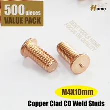 QTY 500 M4 X 10 CD Weld Studs Copper Coated Mild Steel SW4-10