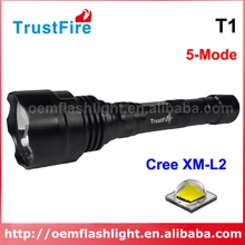 TrustFire T1 Cree XM-L2 U2 1600 люмен 5-режим светодиодный фонарик-черный(2x18650