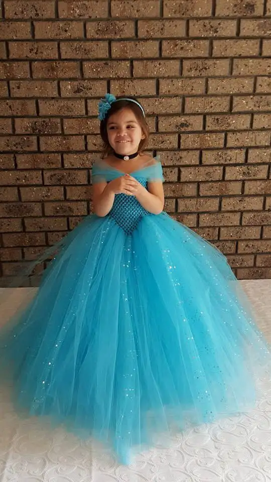 Vestido turquesa brillante para niña, vestido de tutú en de V para ropa tul para niña _ - AliExpress Mobile