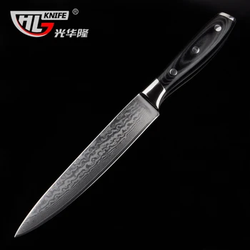 

Apricot knife Damascus Kitchen Slicer Knife VG10 Blade 63 Layers Steel Damascus Cutting Meat Knife With Micarta Handle