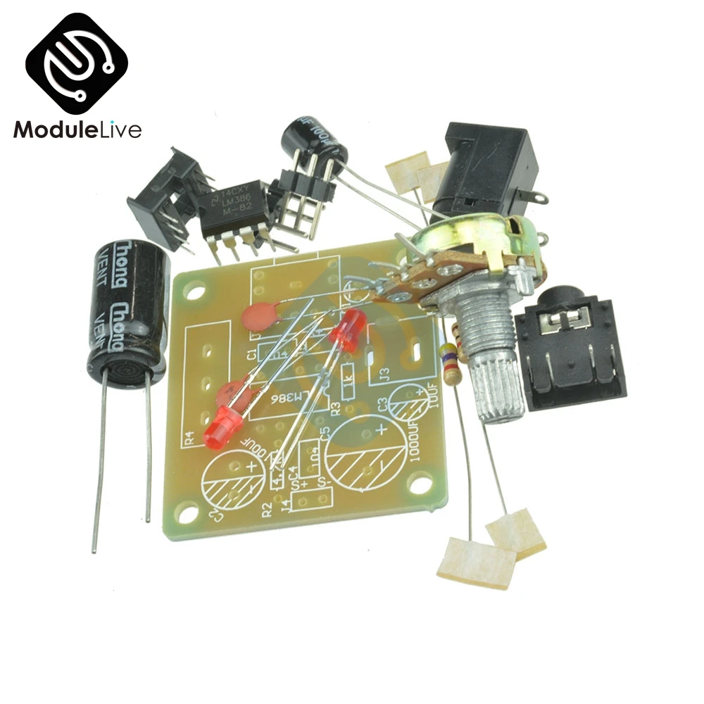 Плата мини усилителя LM386 3 В 12 в комплект DIY мощности переменный резистор DIP8 IC