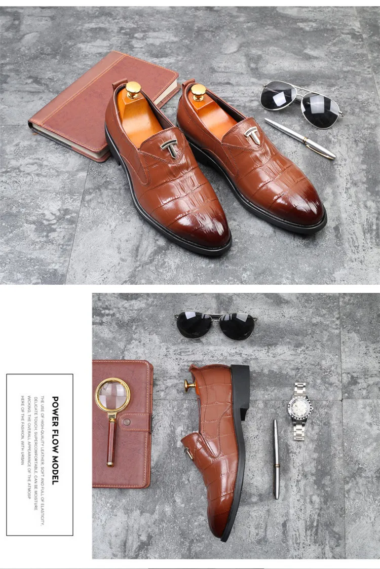 Merkmak/брендовые Мужские модельные туфли из натуральной кожи с узором «крокодиловая кожа», деловые свадебные туфли, мужские туфли-оксфорды