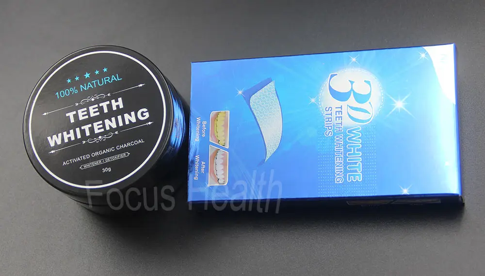 Activated Charcoal Powder 3d Teeth Whitening Strips Dental Cleaning Tooth Whitener Bleach Clean Bright White Oral Hygiene Care Detail