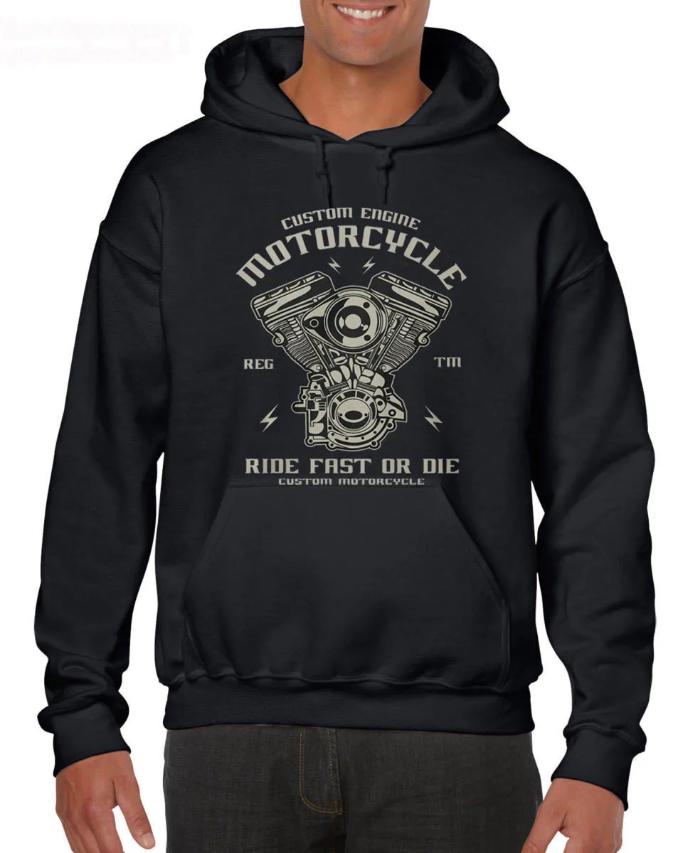 Hoodie Custom Engine Motorcycle Fast Ride