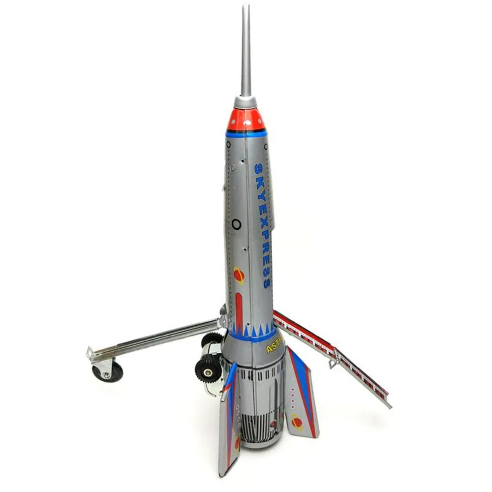 Retro Modelo De Cohete Nave Espacial Juguete De Estaño 