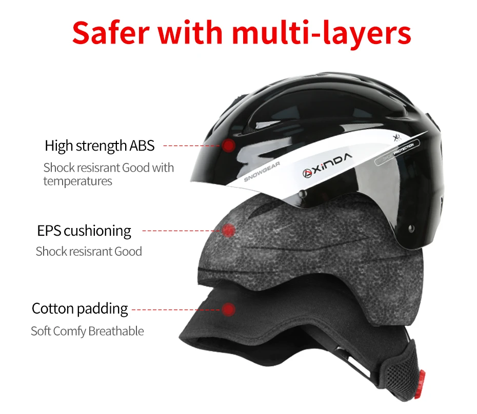 Xinda профессиональный лыжный шлем велосипедный шлем сноуборд снег шлем скейтборд интегрально-литой теплый шлем