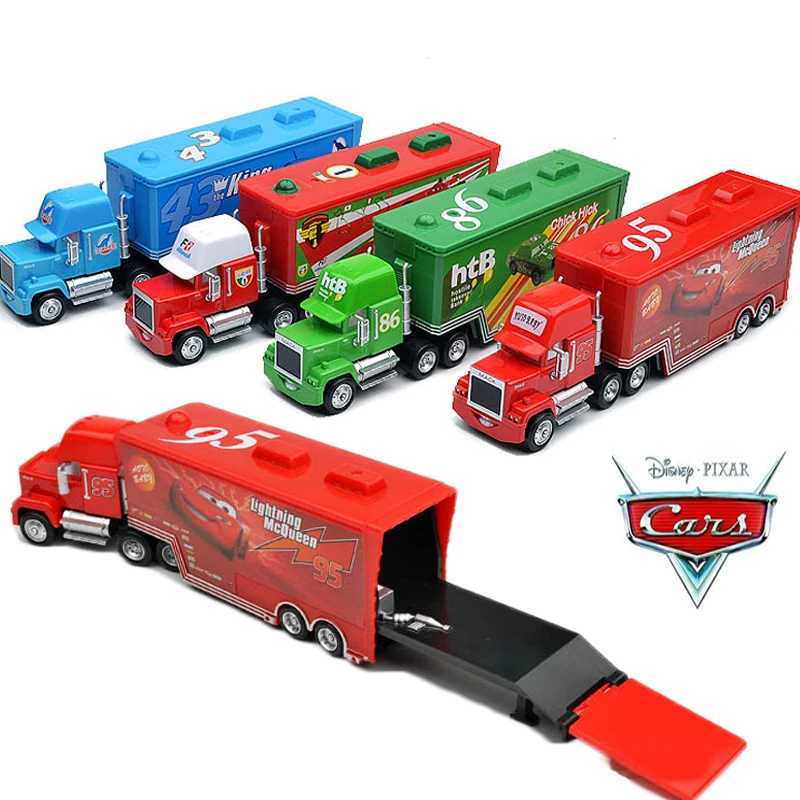 Goede Disney Pixar Cars 2 3 METAL Diecast cars Disney #95 McQueen Mack Truck De Koning Chick Hick Sally Carrera speelgoed voor Kinderen jongens