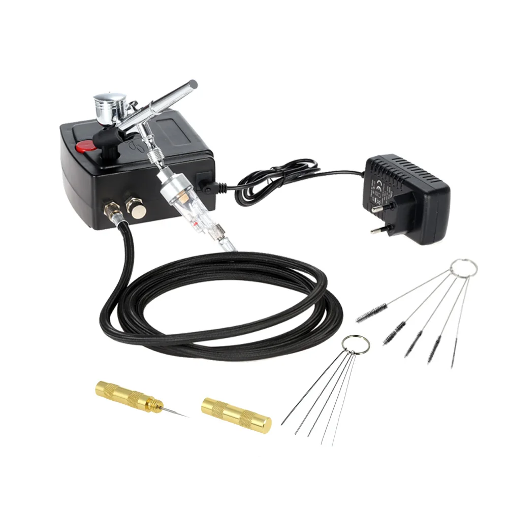 

Dual Action Airbrush Compressor Kit Air-Brush paint Spray gun sandblaster sandblast gun for Art car model Tattoo Nail Tools Set