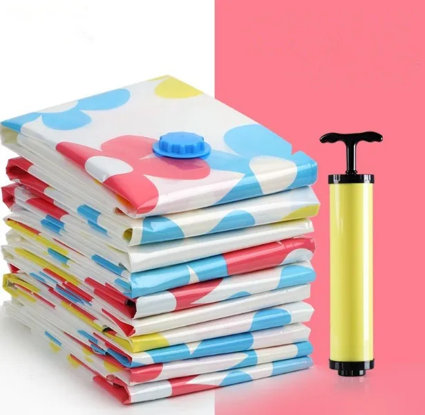 vacuum compressed storage bags & pump