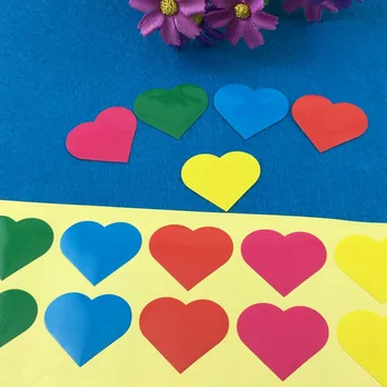 

5 circular heart-shaped Paper 1200PCS/Lot 3.5x2.7cm Sticker Labels Adhesive Stickers DIY For Gift/Box/gift/envelope