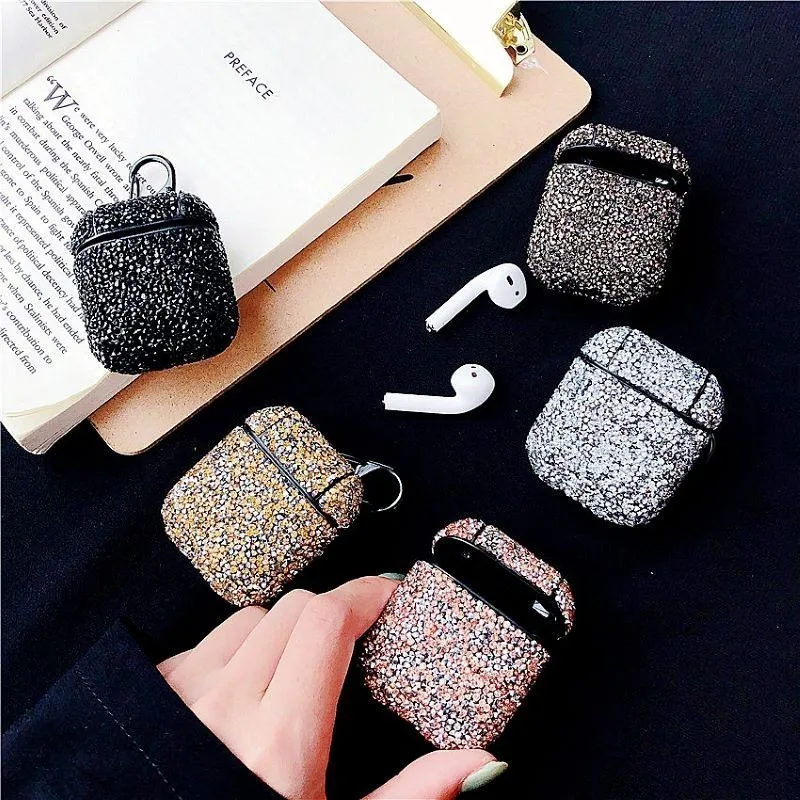 

Bling Rhinestone Earphone cases For Apple Airpods Accessories Bluetooth Diamond Silicone hard Protective Cover For Airpods Case