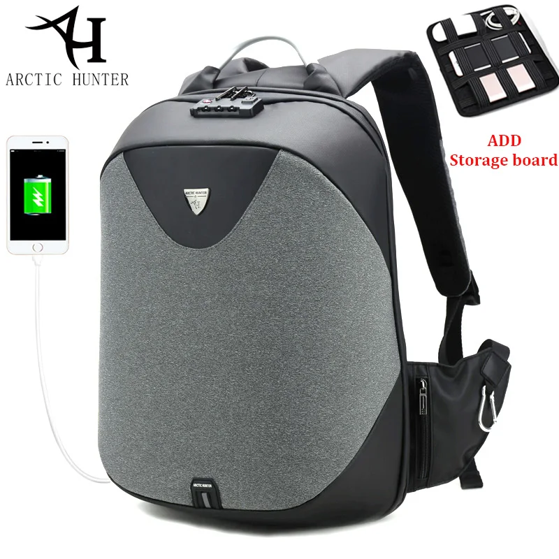

ARCTIC HUNTER Waterproof Nylon Backpacks Men Casual Business Travel mochila escolar Gift TSA Lock Laptop Backpack Women
