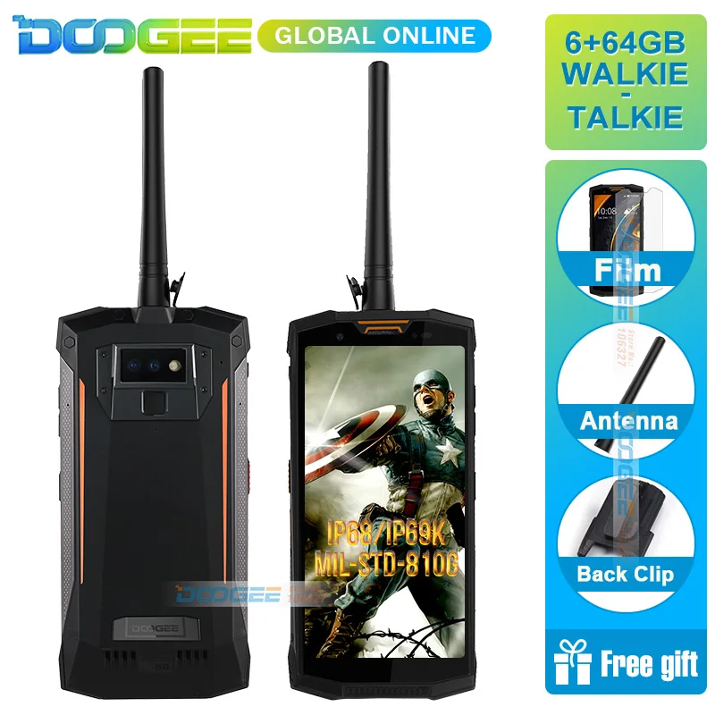 

Fast shipping IP68 DOOGEE S80 Waterproof shockproof 10080mAh 5.99'' MT6763T 6GB 64GB Smartphone 16MP Camera FHD+