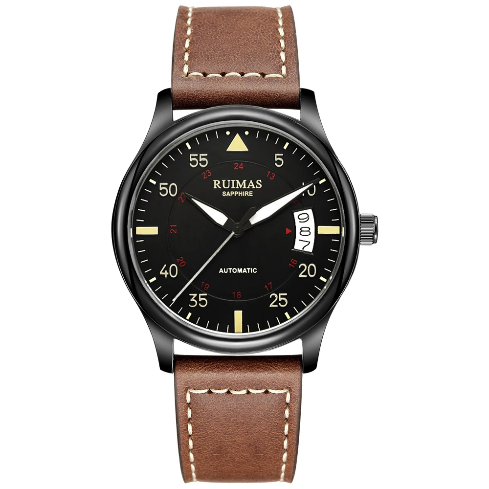 

RUIMAS Movt MIYOTA 8215 Men Watch Fashion Multifunction Automatic Luminous Sapphire Mechanical Man Wrist Watches Reloj Hombre