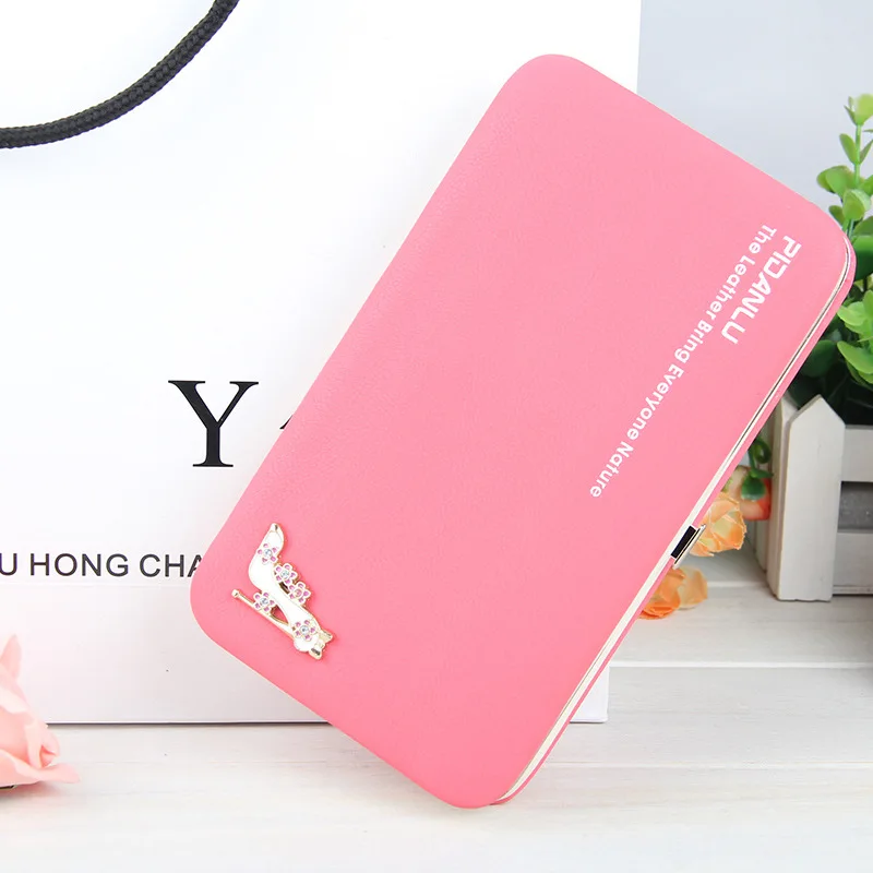Женские модные длинные кожаные кошельки Notecase клатч с пуговицами кошелек женская
