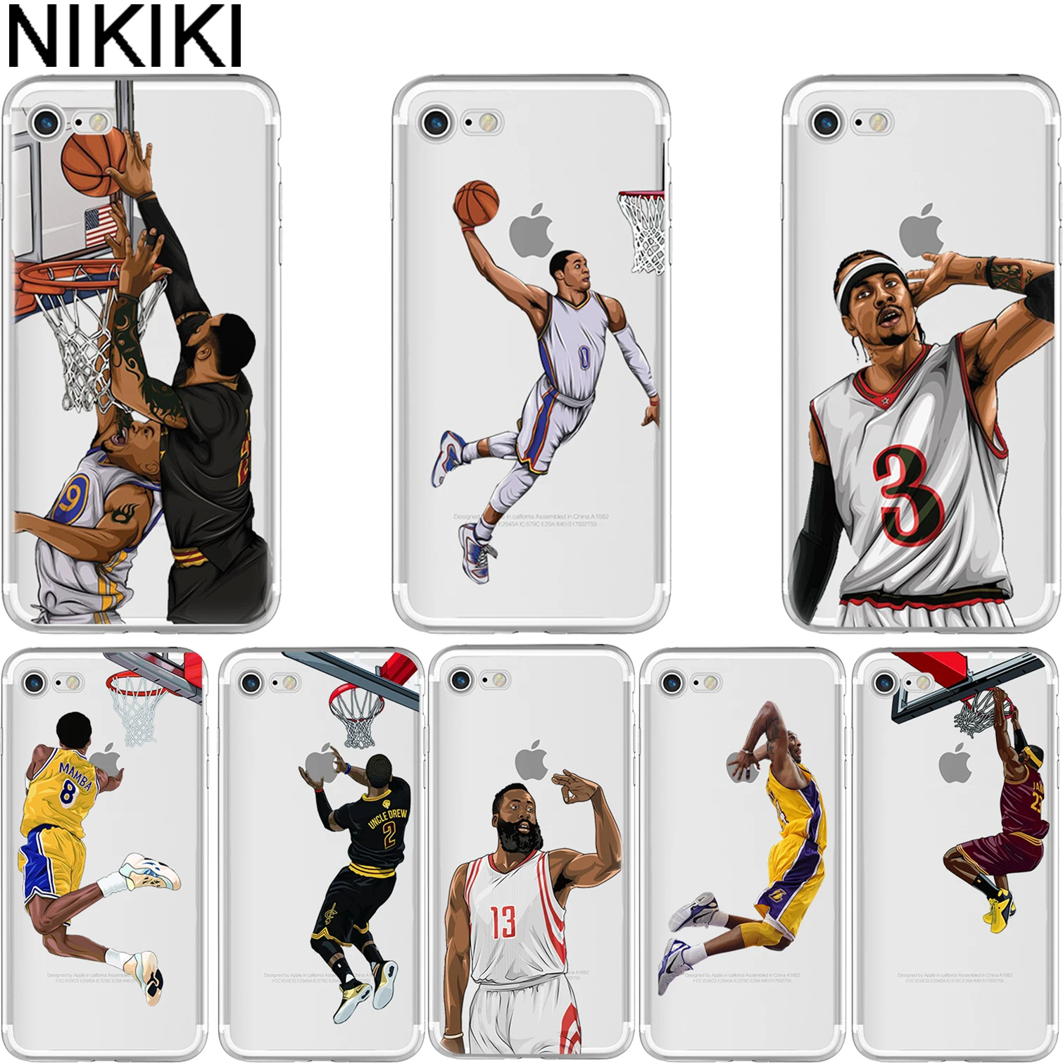 

ciciber Cartoon Sport Basketball James Kobe McGrady Soft Phone Cases Cover for IPhone XS XR MAX 6 S 7 8 Plus 5S SE X Coque Funda