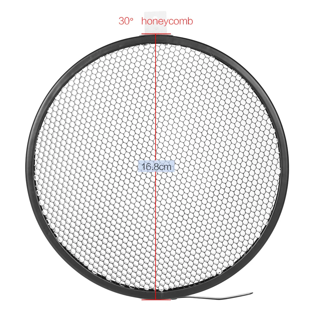 16,8 см 30 градусов сотовая сетка алюминиевая фотостудия соты для " Стандартный Отражатель рассеиватель лампа абажур блюдо