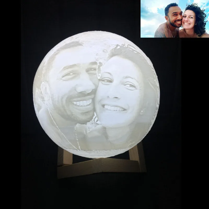 Прямая поставка индивидуальная 3D печать Луна свет USB зарядка фото на заказ Ночная