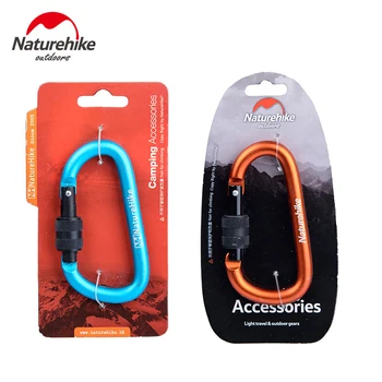 

NatureHike 4PCS Carabiner Aluminum Screw Locking Spring Clip Hook Outdoor D Shaped Keychain Buckle for Camping Hiking Fishing