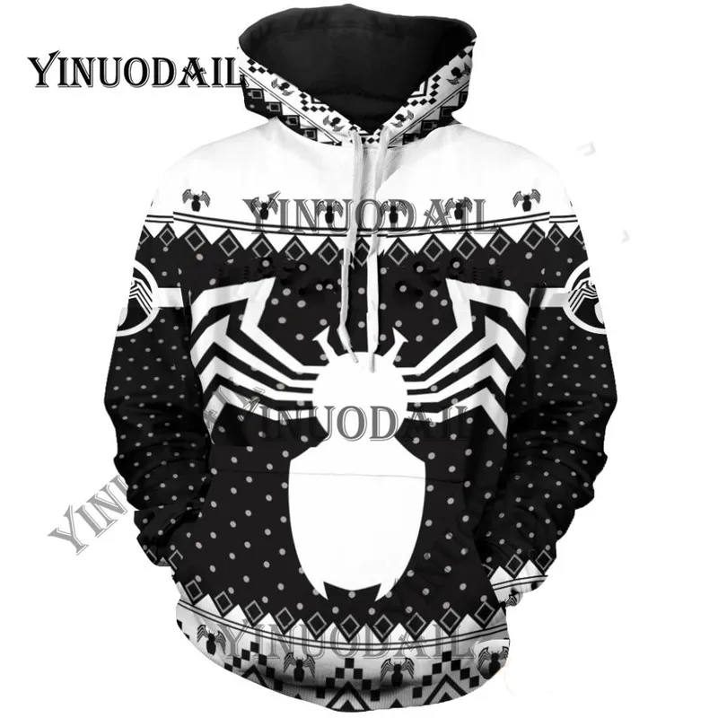 

Fans Wear Venom Spiderman Chrismas 3D Printed Hoodies Captain America Cosplay for Men Sweatshirt for Marvel Deadpool Movie Fans