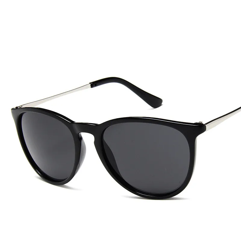 Винтажные женские солнцезащитные очки кошачий глаз, брендовые дизайнерские модели Erika Oculos De sol Feminino, Зеркальные Солнцезащитные очки с защитой от лучей 4171 - Цвет линз: Bright Black