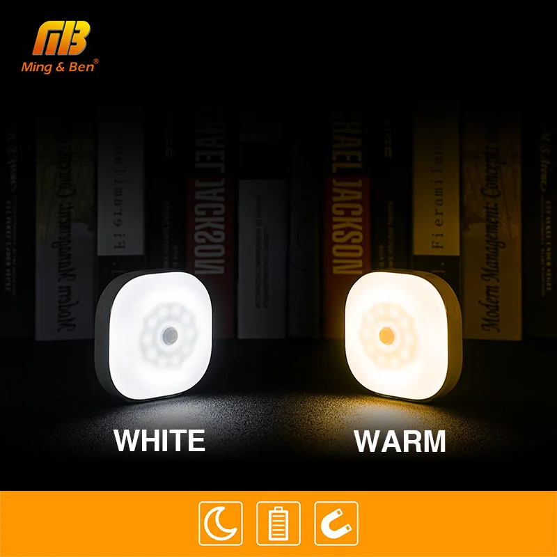 

4PCS LED Night Light Smart PIR Motion Sensor Lamp 10leds Activated Wall Light Auto On Off Magnetic Force For Baby Sleeping Light