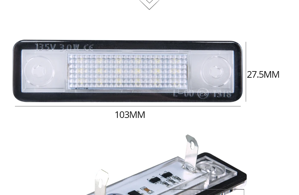Led Car-styling 18 LED License Plate Lights 12V White Number Plate Lamp For Opel Astra G Astra F Corsa B Zafira A Vectra Omega A (4)