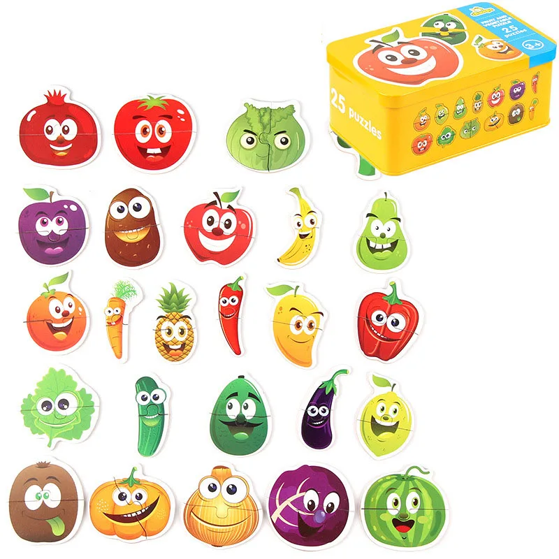 Montessori  Game Early Educational Montessori Toys Puzzle Card Cartoon Traffic Animal Fruit Pair Matching Game Toys for Children 14