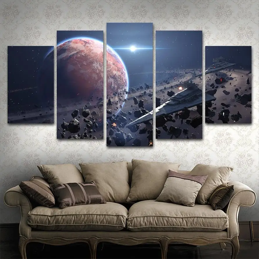 

Up To Date Destroyer Millennium Falcon Rich And painting Panther Mountain Poster Picture For Living Room 5 Panel