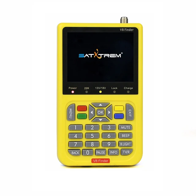 SATXTREM V8 прибор для поиска спутников DVB-S2 цифровой ресивер FTA Full HD 1080 P MPEG-4 Высокое разрешение 3,5 дюймов ЖК-дисплей Дисплей СБ ТВ-приемник - Цвет: Yellow