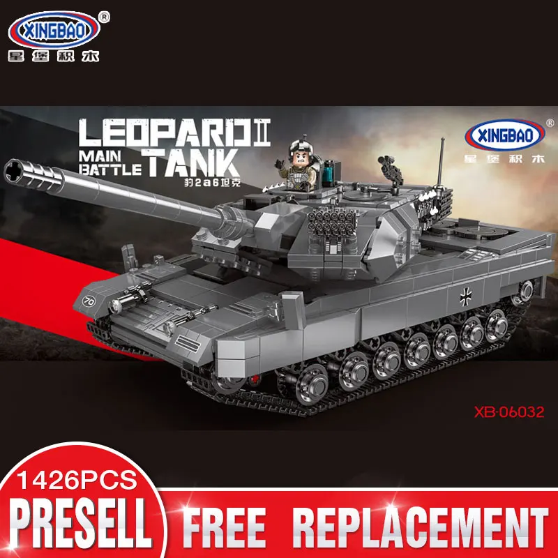 

XINGBAO 06032 Military Series The Leopard 2 Tank Set Building Blocks Bricks Tank Toys Model Kids Toys Birthday Christmas Gifts