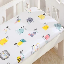 Простыня для детской кроватки хлопок мультфильм кроватки простыня дышащая КРОВАТЬ Защитный чехол для матраса простынь на резинке постельные принадлежности для новорожденных