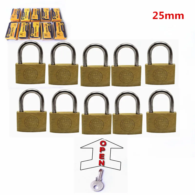 

Free shipping 10PC 25mm padlocks open by same keys