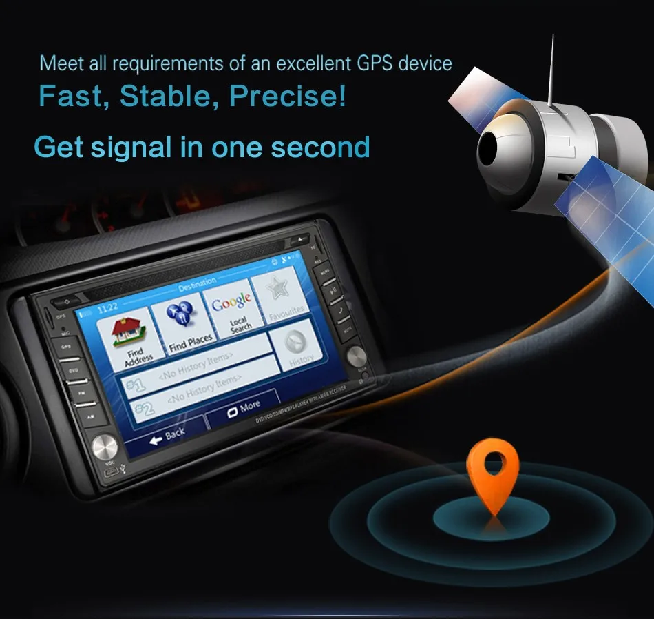 Perfect Reverse Camera 6.2" 2 Din Car GPS Navigation Stereo DVD Player Bluetooth iPod Radio FM AM Receiver MP3 Indash Head Unit Free map 3