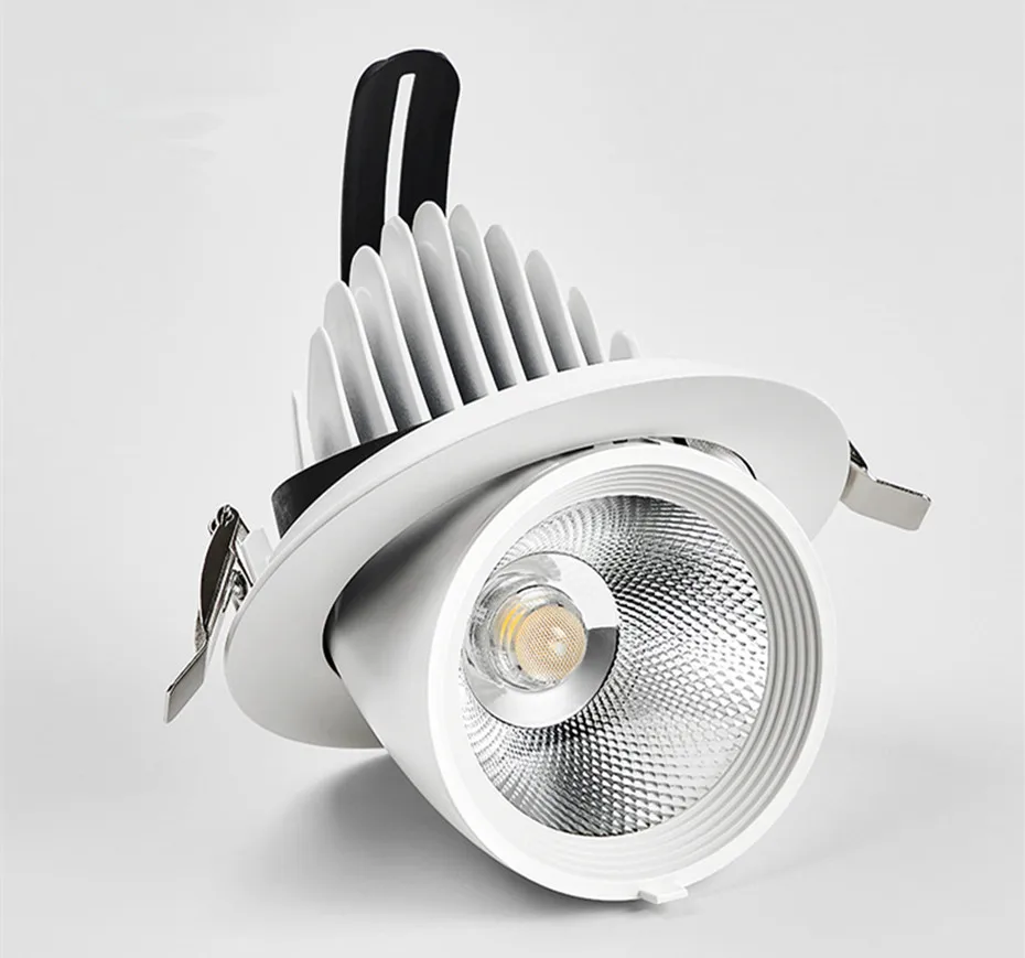 Светодиодный светильник с регулируемой яркостью, вращающийся на 360 градусов, регулируемый встраиваемый потолочный светильник, потолочный светильник для столовой, гостиной, точечный светодиодный светильник, светильники