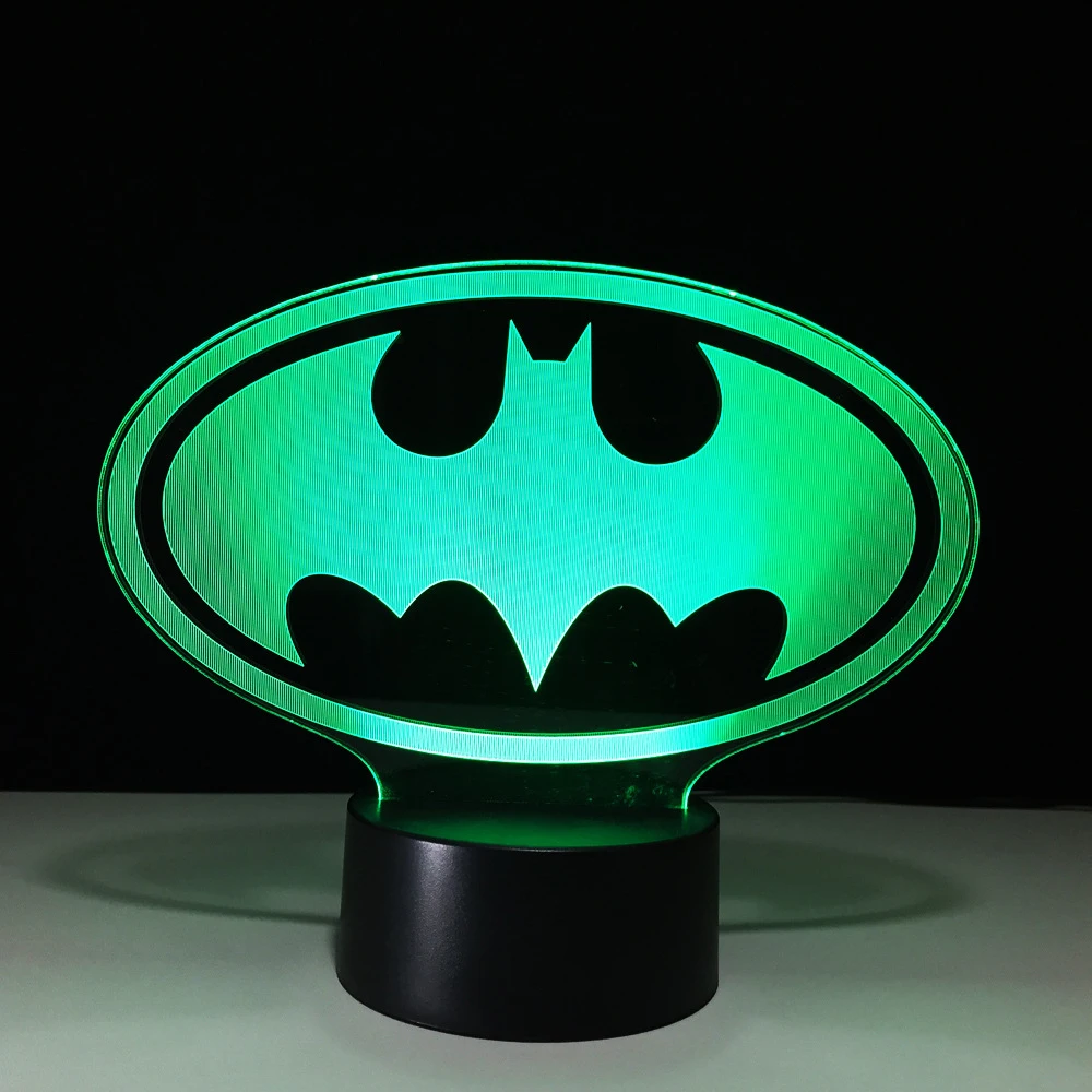 3D Led Batman Symbol Lamp USB Creative Baby Sleeping Lighting Visual