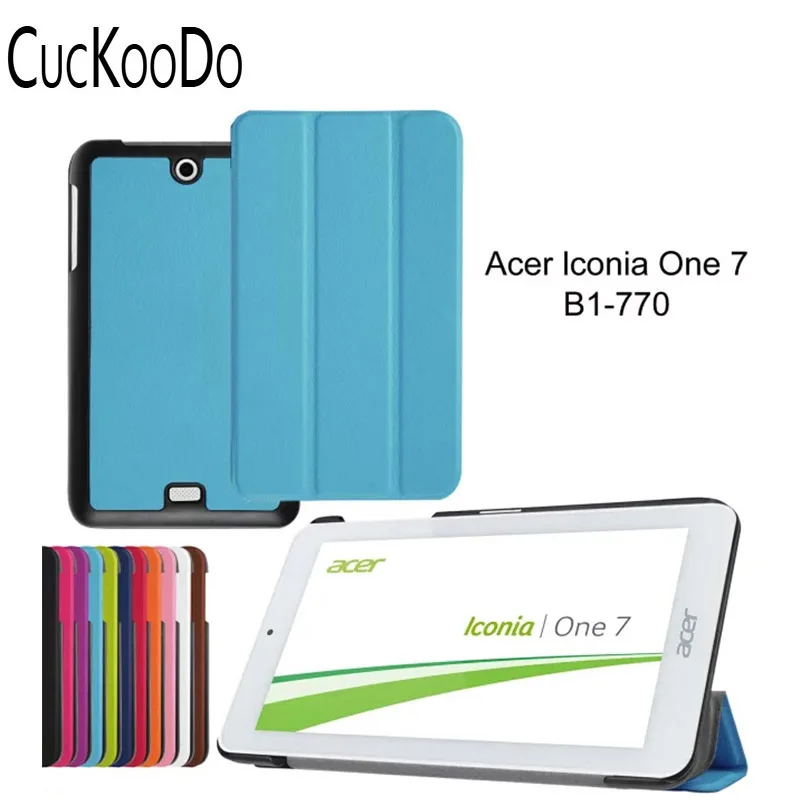 

100Pcs/lot For Acer Iconia One7 B1-770,Premium Tri-fold PU Leather Case Magnetic Folio Cover for Acer Iconia One 7 B1-770 Tablet
