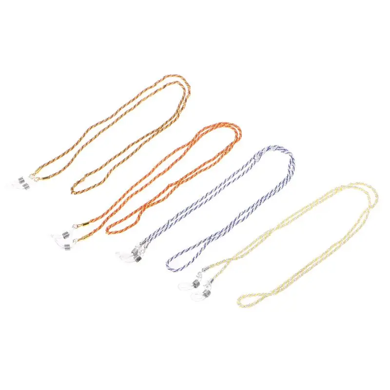 

Fashion New Men Women Metal Eyeglasses Chain Double Color Cotton String Anti-slip Sports Sunglasses Cord Holder Neck Strap Rope