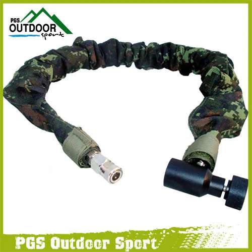 Paintball Remote Hose Coiled Thick air line w/QD and Digital Camo Cover