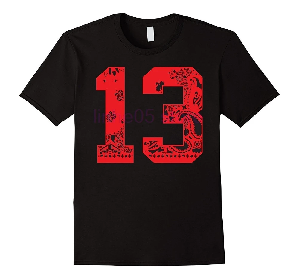 

New T Shirts Unisex Funny Tops Tee Comfort soft Crew Neck Mens Red Bandana 13 T shirt Retro Bred Black Red Short Sleeve Shirt