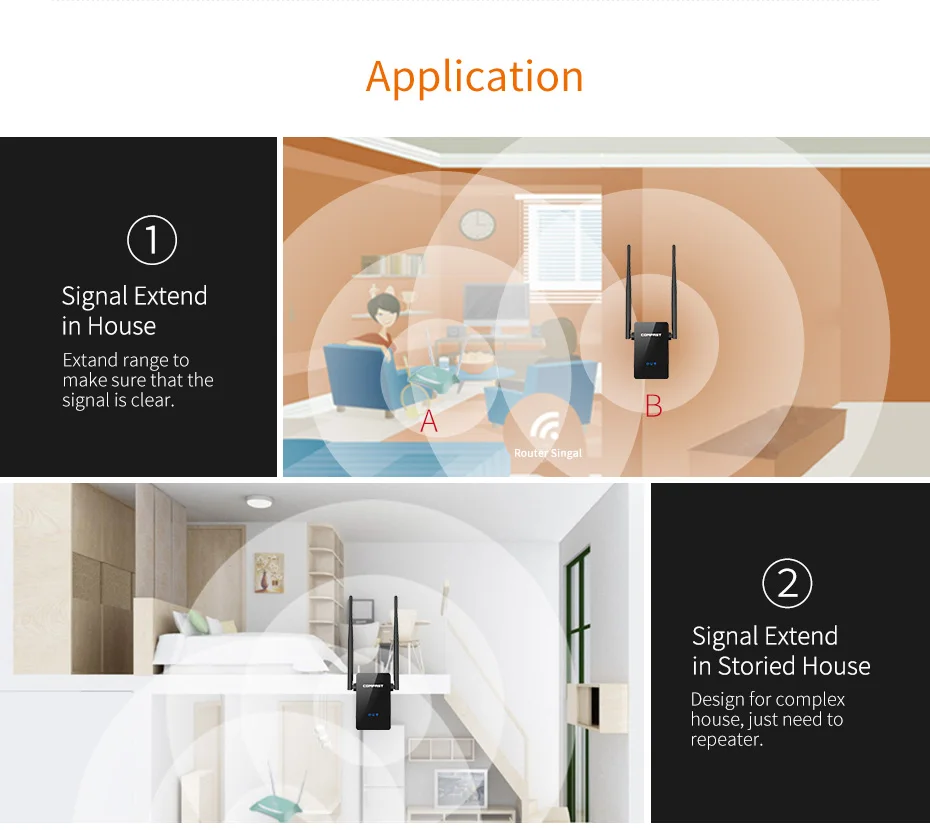 internet wifi amplifier Comfast CF-WR302S Wifi Router Repeater 300M 10dBi Ăng Ten Wi Fi Lặp Tín Hiệu 802.11N/B/G Roteador wi-Fi Rang Extende best wifi 6 mesh router