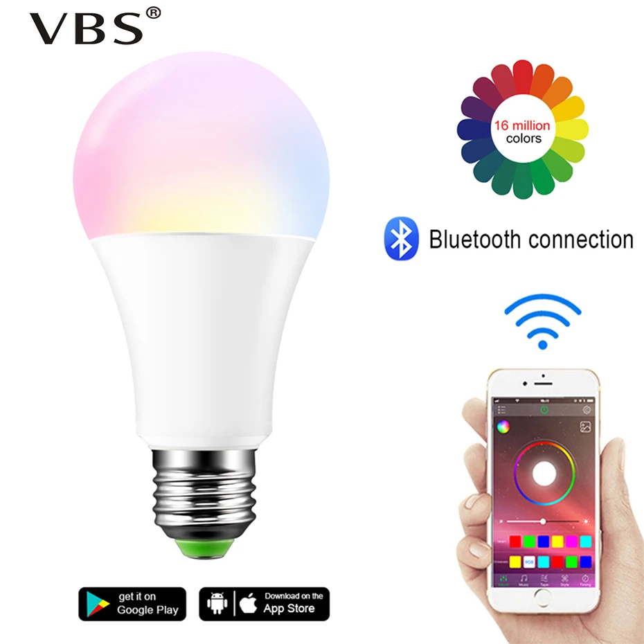 Smart Bulb E27 B22 LED Wireless Bluetooth4.0 Dimmable 15W